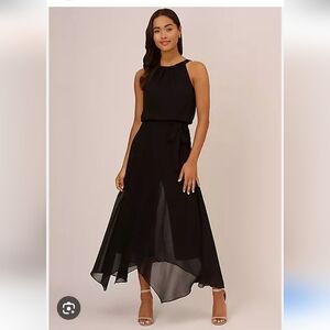 Adrianna Papell • NWT • Black Jersey & Chiffon Jumpsuit. Sz 10.